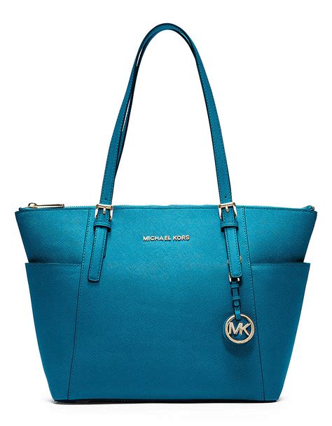 michael kors jet set turquoise tote